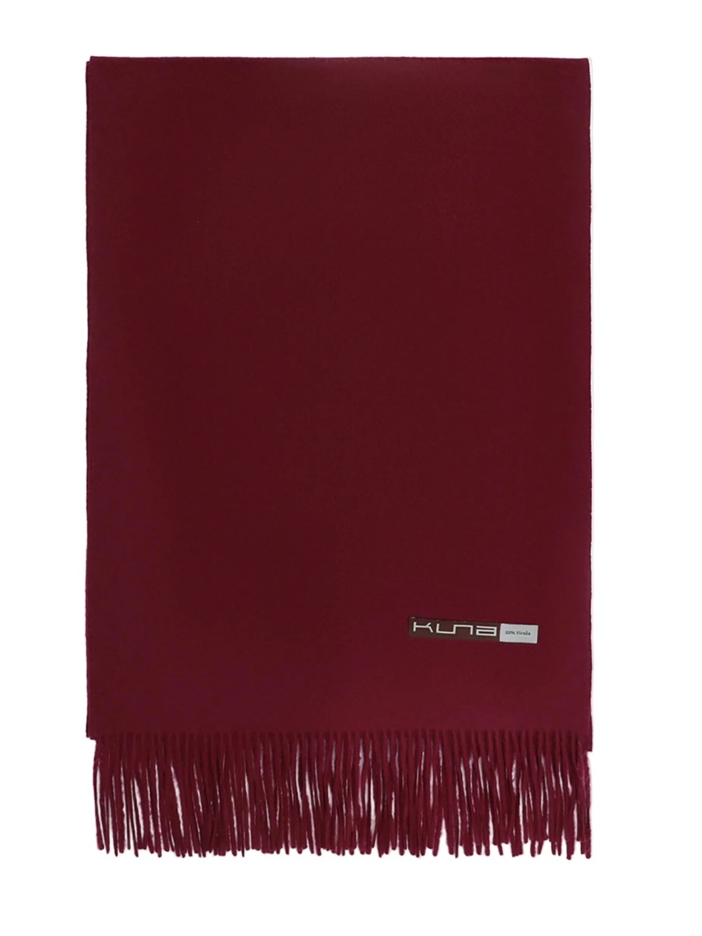 KUNA BABY ALPACA Burgundy Scarf with Fringe